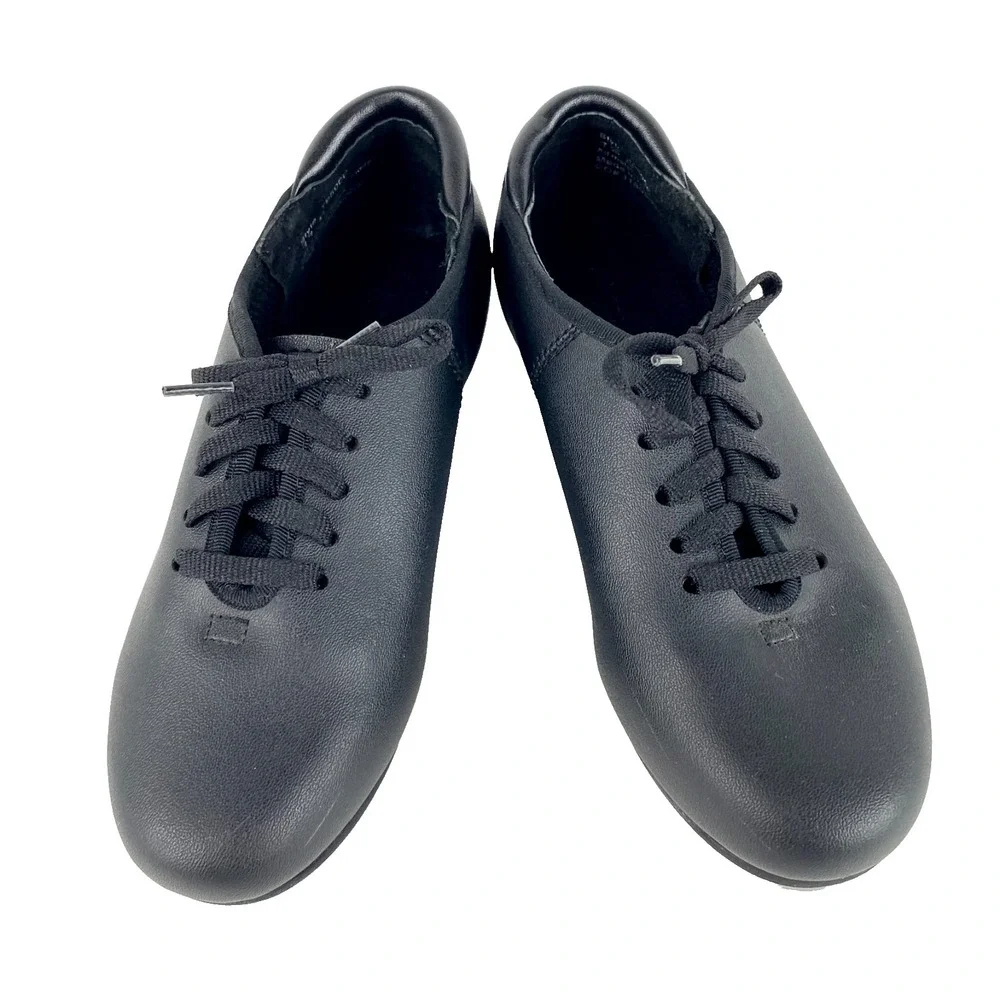 Theatricals Tap Dance Shoes Kids 12 Black Lace Up LKNU Dance Oxfords Flats LKNU